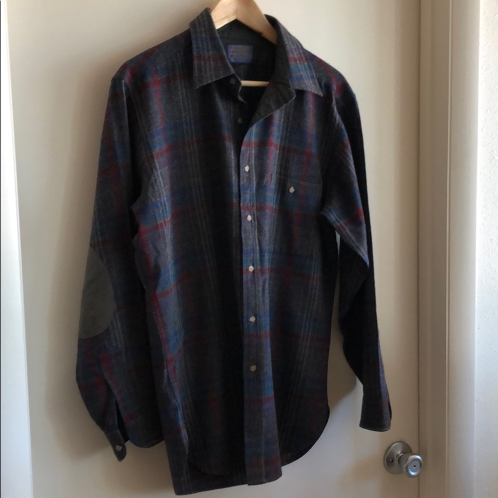 Men’s virgin wool Pendleton button down large